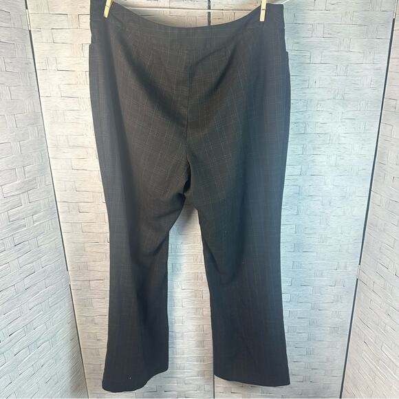 Lane Bryant trouser, black light gray plaid pockets, career evening plus size - Picture 2 of 9